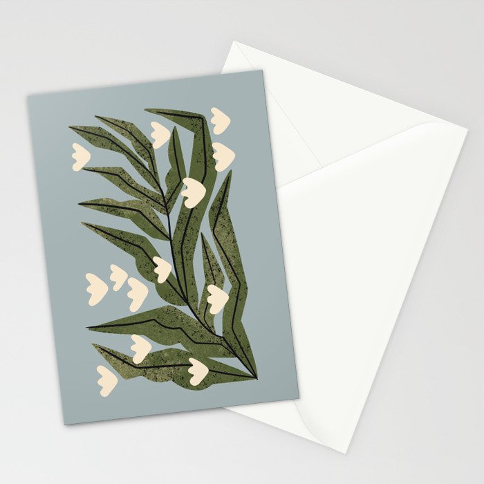 Reaching Tulips (Pale Blue) Stationery Card Gallery Image 2