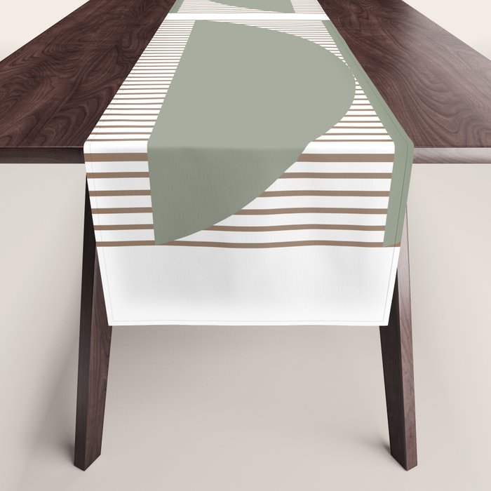 Lines and Shapes in Moss and Lilac Table Runner Gallery Image 1