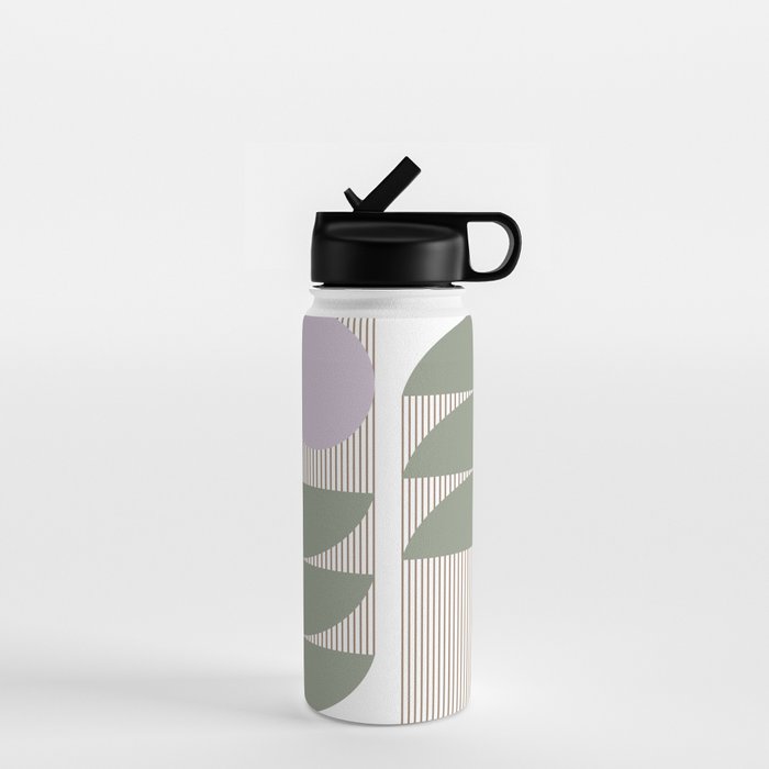 Lines and Shapes in Moss and Lilac Water Bottle Gallery Image 1