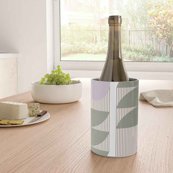 Lines and Shapes in Moss and Lilac Wine Chiller Gallery Image 4