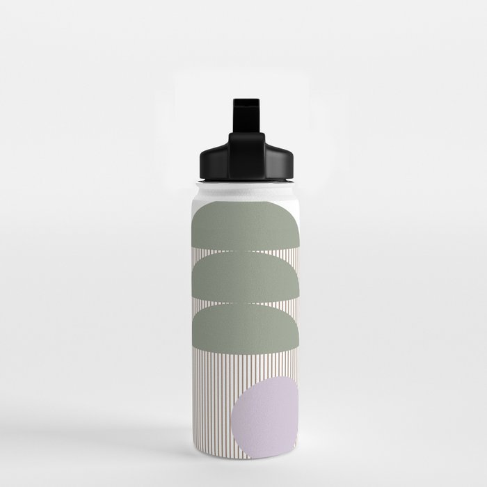 Lines and Shapes in Moss and Lilac Water Bottle Gallery Image 2