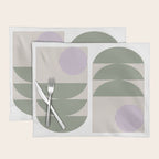 Lines and Shapes in Moss and Lilac Placemat Gallery Image 1