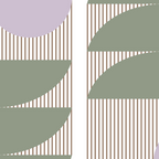 Lines and Shapes in Moss and Lilac Coffee Mug Gallery Image 2