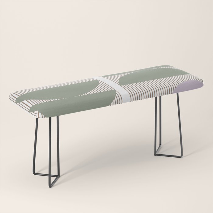 Lines and Shapes in Moss and Lilac Bench Gallery Image 1