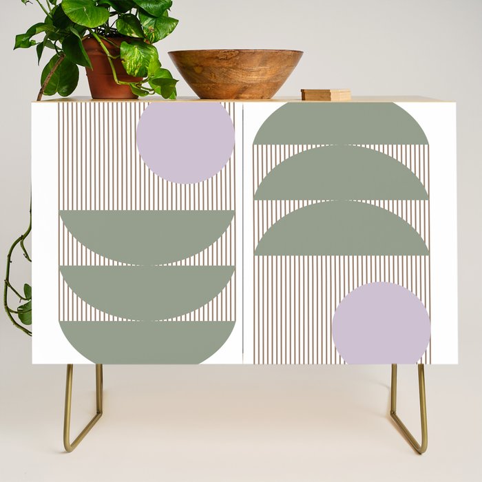 Lines and Shapes in Moss and Lilac Credenza Gallery Image 1