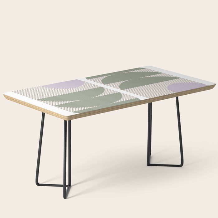 Lines and Shapes in Moss and Lilac Coffee Table Gallery Image 1