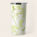 Large white flowers on white background Travel Mug Gallery Image 1