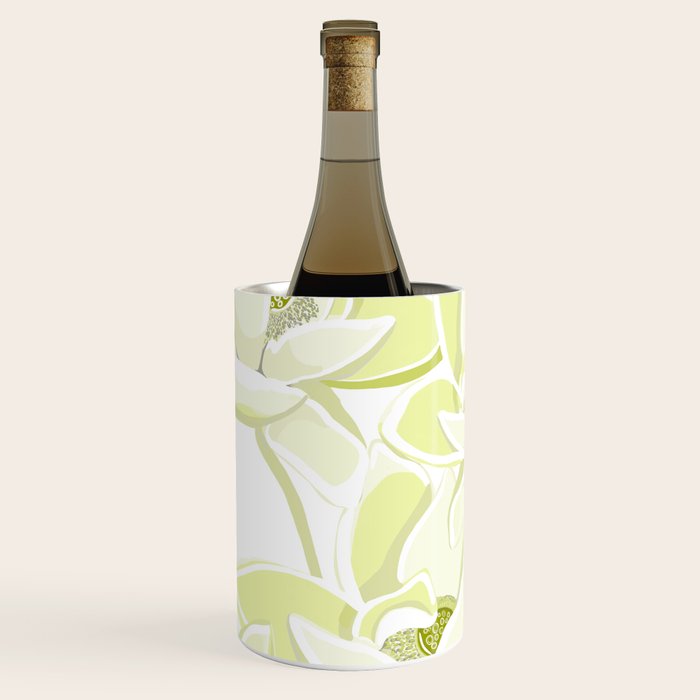 Large white flowers on white background Wine Chiller Gallery Image 1