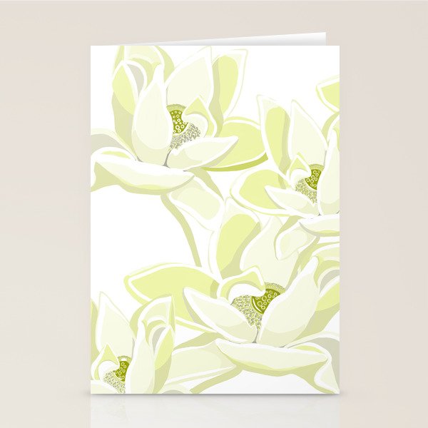 Large white flowers on white background Stationery Card Gallery Image 2