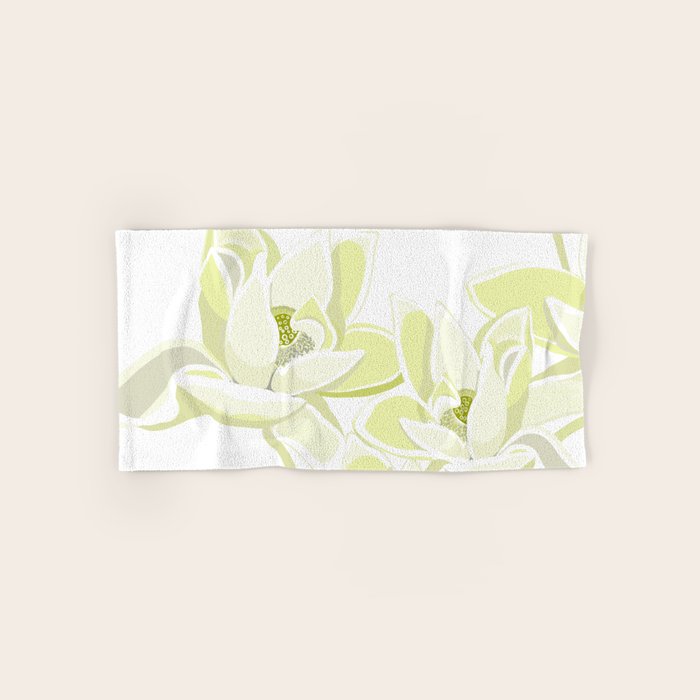Large white flowers on white background Bath Towel Gallery Image 1