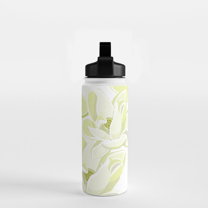 Large white flowers on white background Water Bottle Gallery Image 2