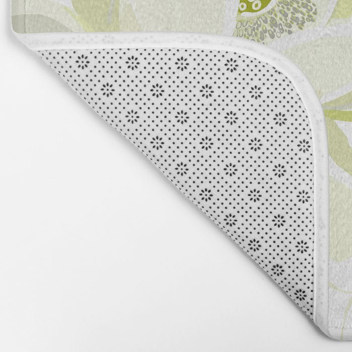 Large white flowers on white background Bath Mat Gallery Image 2