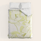 Large white flowers on white background Duvet Cover Gallery Image 6