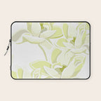 Large white flowers on white background Laptop Sleeve Gallery Image 1