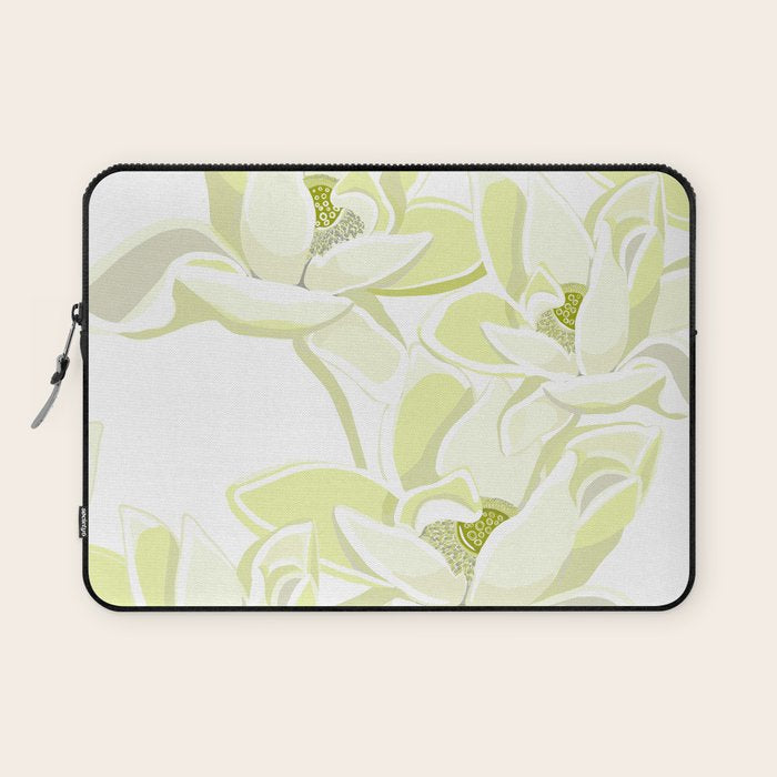 Large white flowers on white background Laptop Sleeve Gallery Image 1