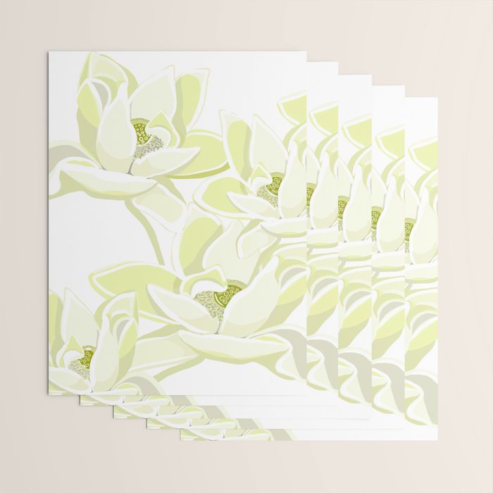 Large white flowers on white background Wrapping Paper Gallery Image 3