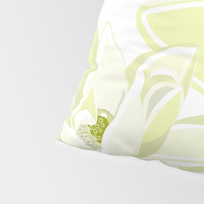 Large white flowers on white background Pillow Sham Gallery Image 4