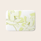Large white flowers on white background Bath Mat Gallery Image 1