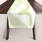 Large white flowers on white background Table Runner Gallery Image 1