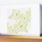Large white flowers on white background Wall Mural Gallery Image 2