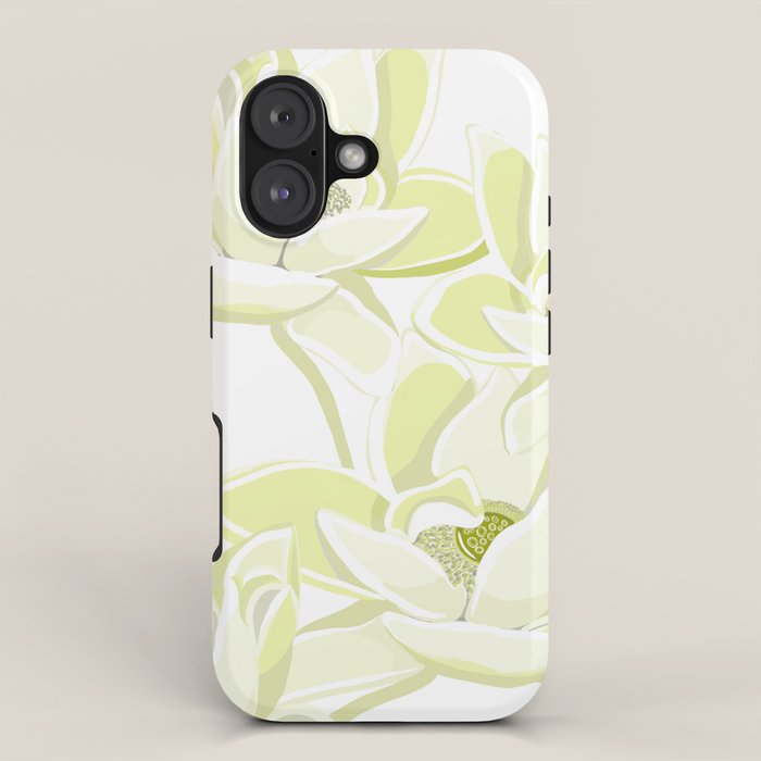 Large white flowers on white background iPhone Case Gallery Image 1