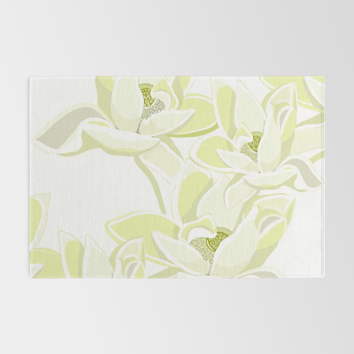 Large white flowers on white background Rug Gallery Image 2