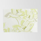 Large white flowers on white background Rug Gallery Image 2