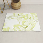 Large white flowers on white background Rug Gallery Image 1
