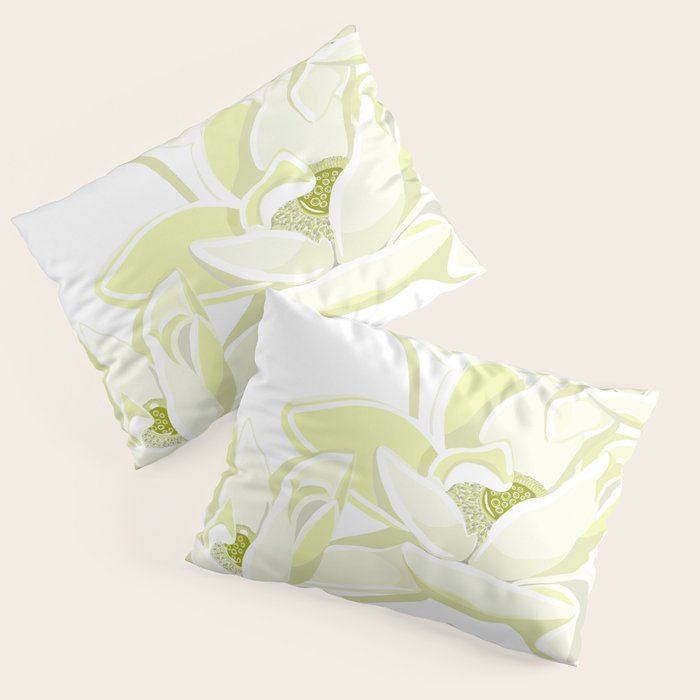 Large white flowers on white background Pillow Sham Gallery Image 3