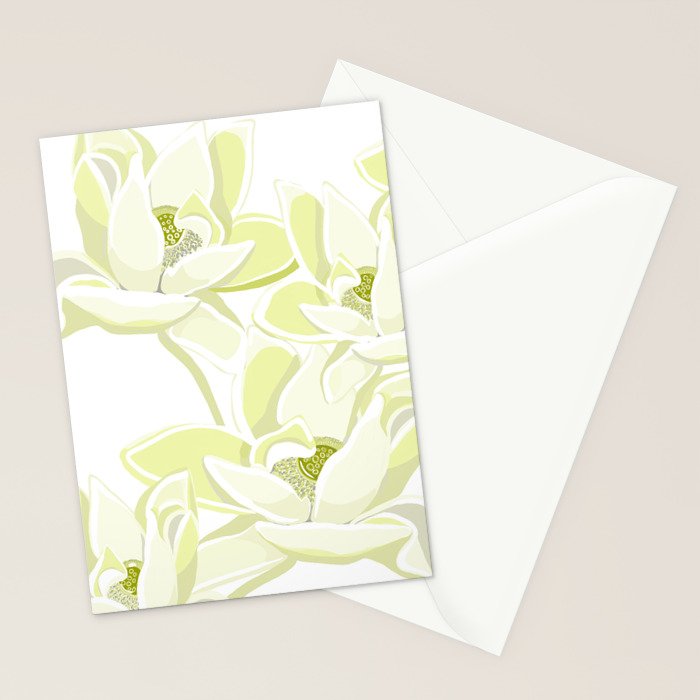 Large white flowers on white background Stationery Card Gallery Image 2