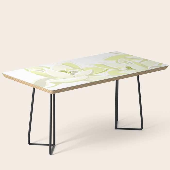 Large white flowers on white background Coffee Table Gallery Image 1