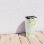 Large white flowers on white background Travel Mug Gallery Image 4