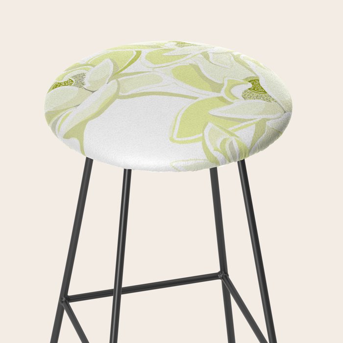 Large white flowers on white background Stool Gallery Image 2
