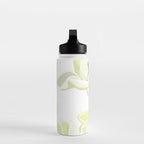Large white flowers on white background Water Bottle Gallery Image 3