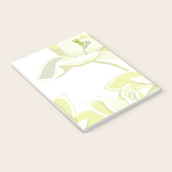 Large white flowers on white background Notebook Gallery Image 3