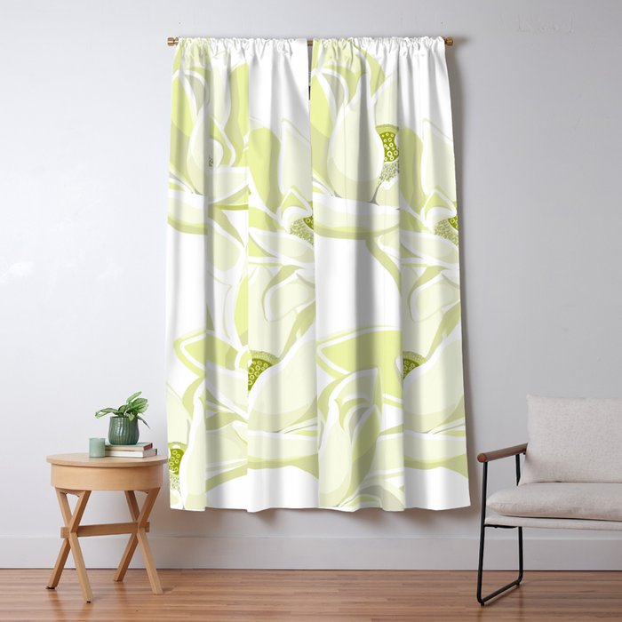 Large white flowers on white background Window Curtain Gallery Image 5