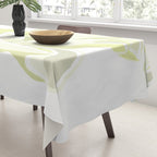 Large white flowers on white background Tablecloth Gallery Image 3