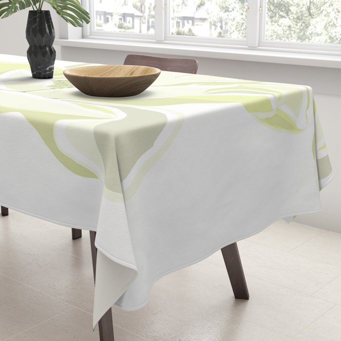 Large white flowers on white background Tablecloth Gallery Image 3