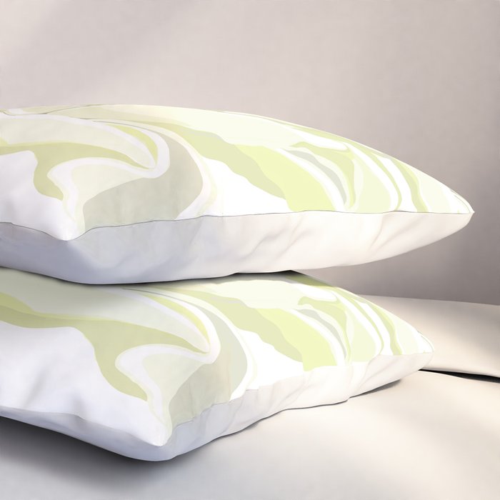Large white flowers on white background Pillow Sham Gallery Image 3