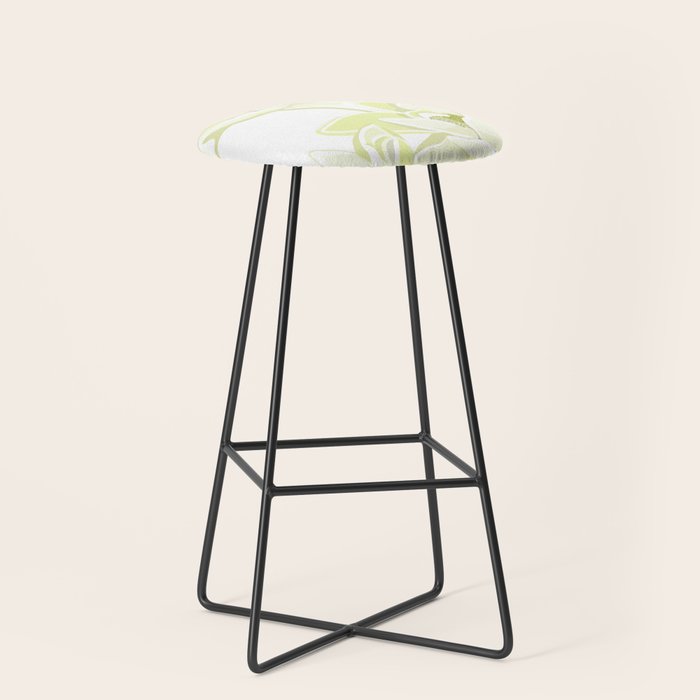 Large white flowers on white background Stool Gallery Image 1
