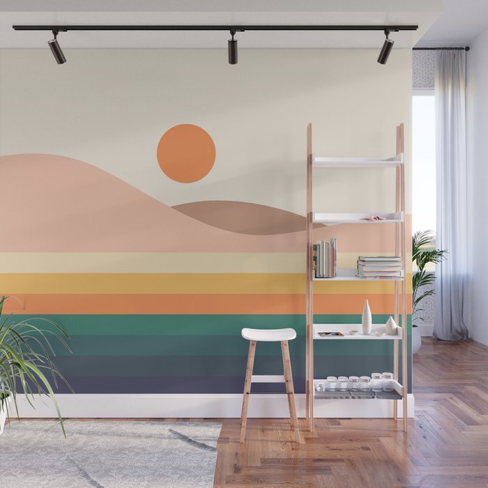 Retro Landscape 06B Wall Mural Gallery Image 1