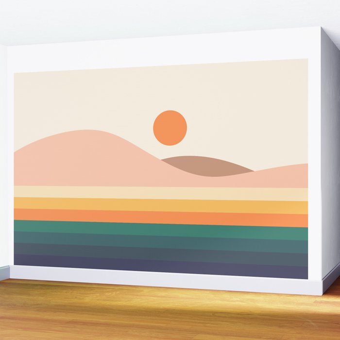 Retro Landscape 06B Wall Mural Gallery Image 2