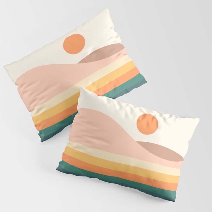 Retro Landscape 06B Pillow Sham Gallery Image 1