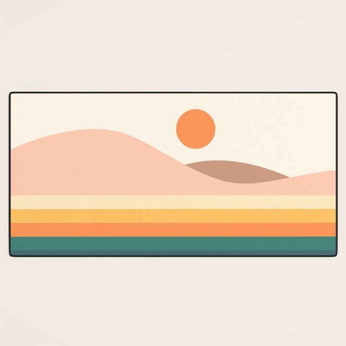 Retro Landscape 06B Desk Mat Gallery Image 3