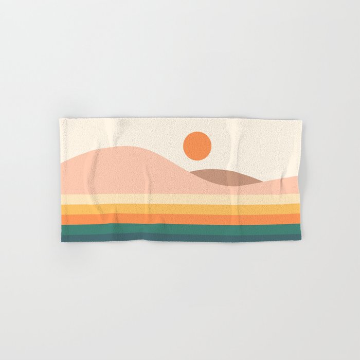 Retro Landscape 06B Bath Towel Gallery Image 1