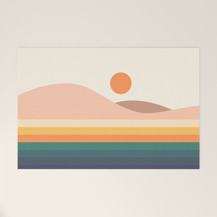 Retro Landscape 06B Welcome Mat Gallery Image 1