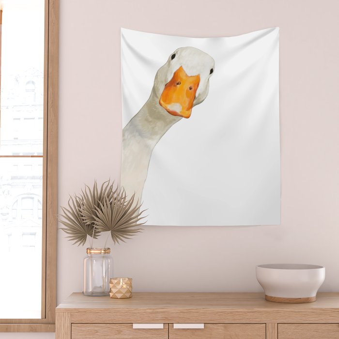 Sneaky White Duck Wall Tapestry Gallery Image 2