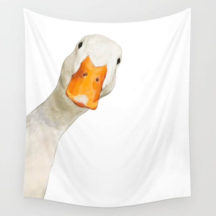 Sneaky White Duck Wall Tapestry Gallery Image 1