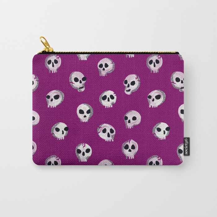 Spooky Skulls - Purple Carry All Pouch Gallery Image 1