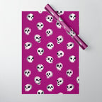 Spooky Skulls - Purple Wrapping Paper Gallery Image 1
